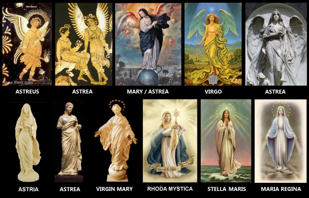 Rhoda as the Virgin Queen of Heaven, Astrea, Virgo and Mary